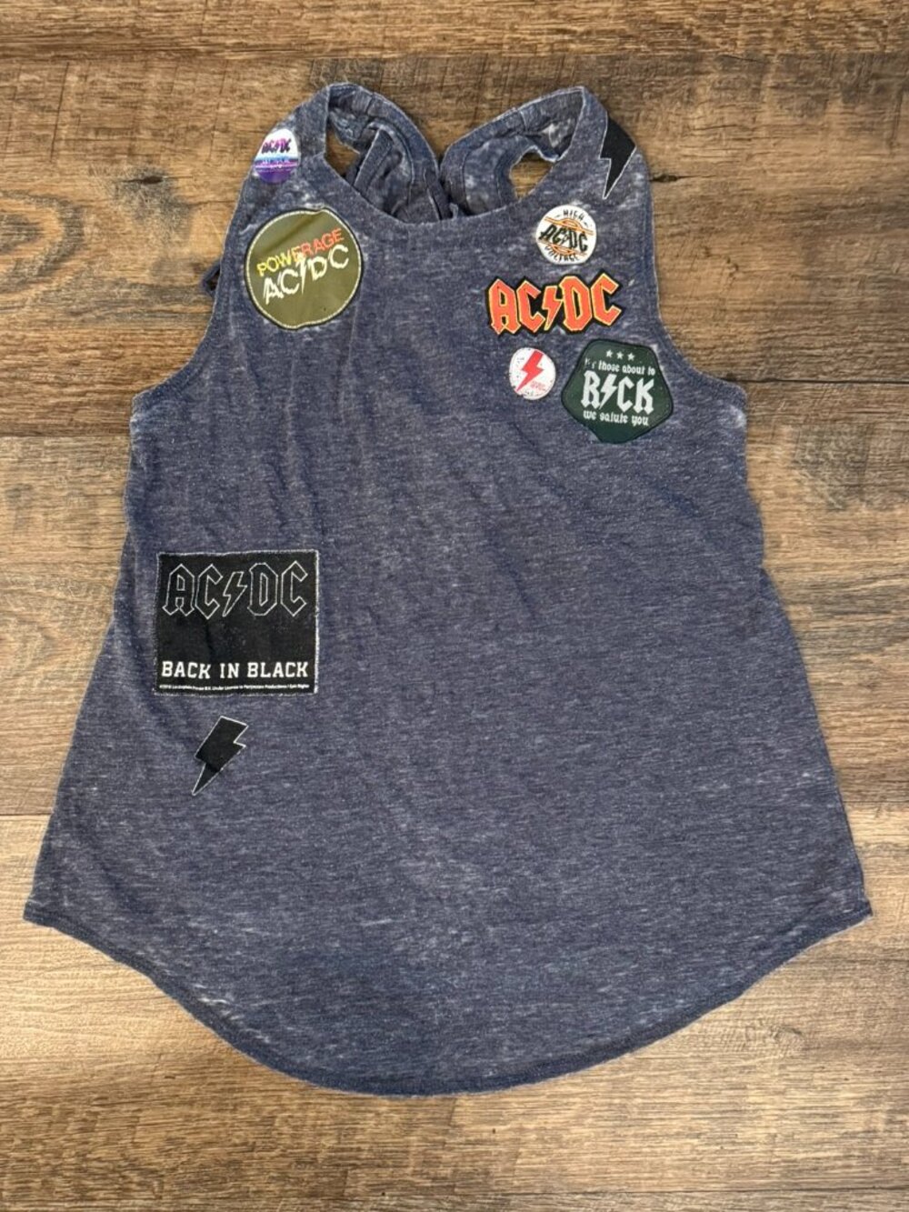 Chaser AC/DC Gray Burnout Muscle Tank Top - Women's Size Medium